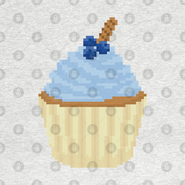 Blue cupcake pixel art by toffany's